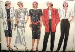 9823 VOGUE JACKET,  LONG SKIRT, PANTS, DRESS, BLOUSE PATTERN 14-18 UNCUT